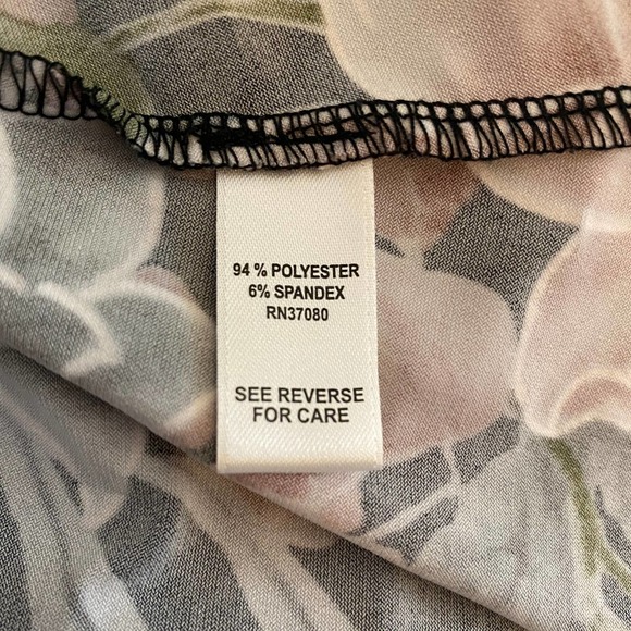 C Est. 1946 Stretch Square Neck Flower Print Casual Long Sleeve Blouse Sz M - Picture 7 of 8